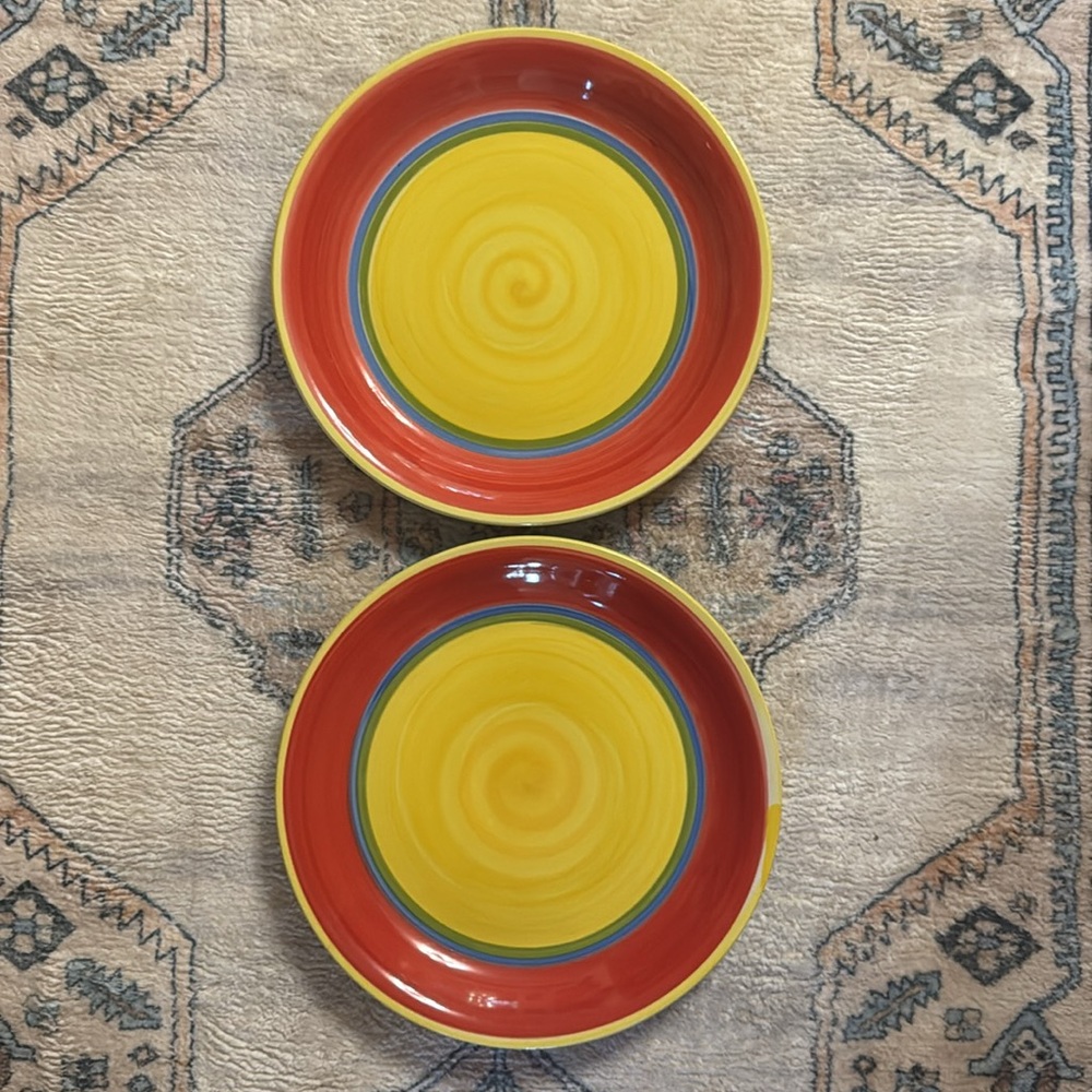 Set of 2 Royal Norfolk Greenbrier Intl Inc Vibrant Dinner Plates
